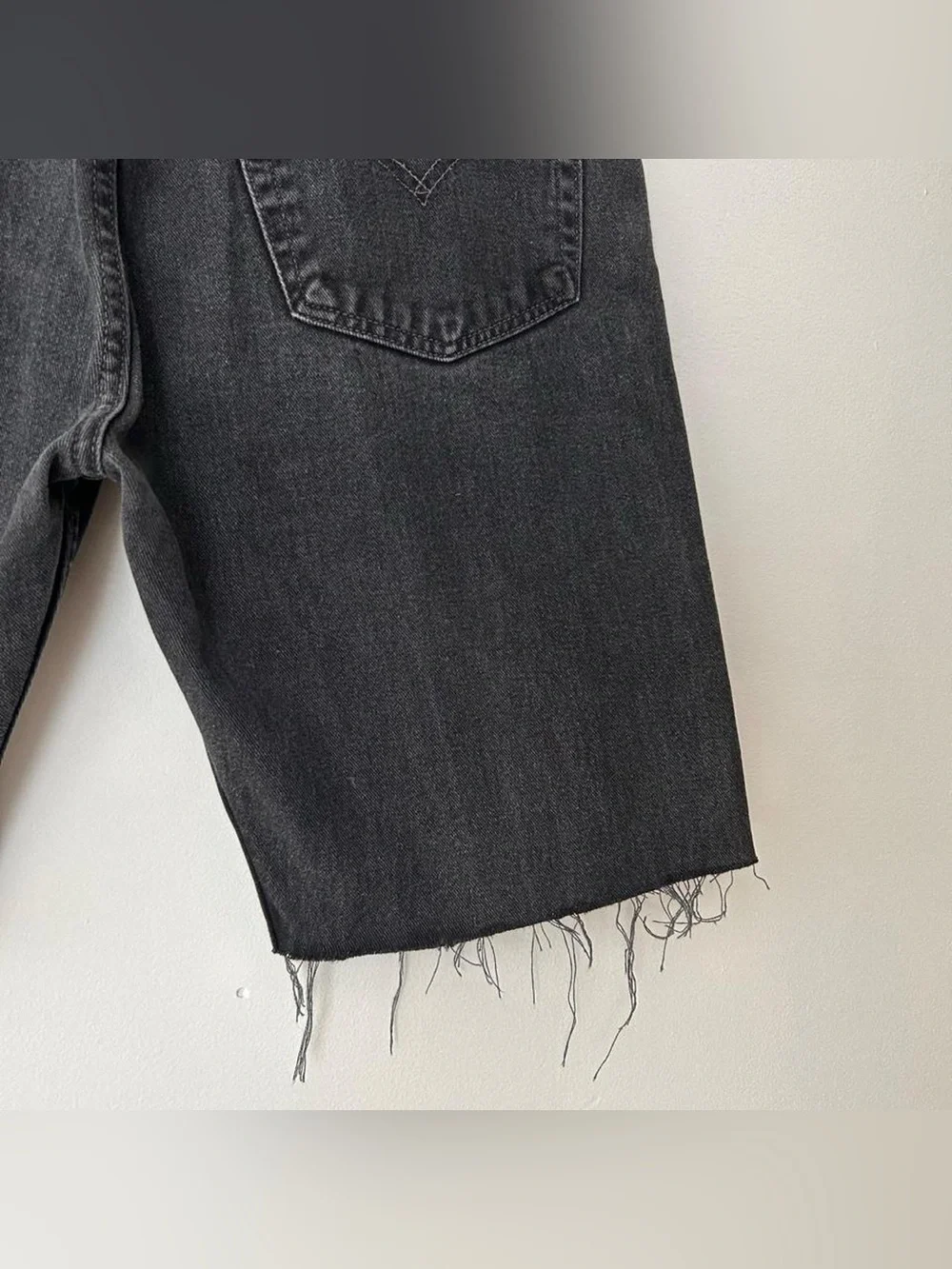 Vintage Levi’s 505 Black Cut Off Denim Jean Shorts